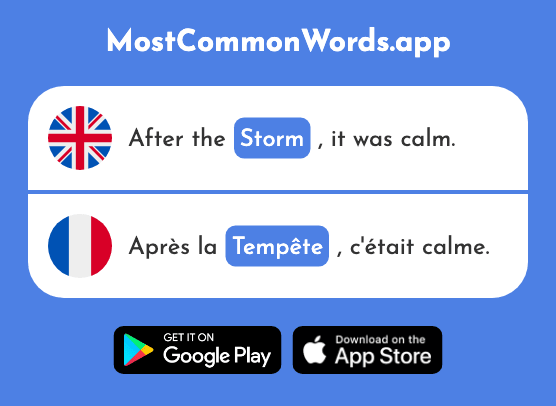 Storm, gale, turmoil - Tempête (The 2695th Most Common French Word)