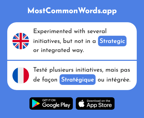 Strategic - Stratégique (The 2181st Most Common French Word)