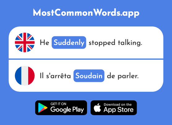 Sudden, suddenly - Soudain (The 2310th Most Common French Word)