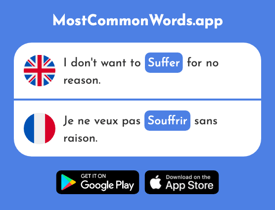 Suffer - Souffrir (The 642nd Most Common French Word)