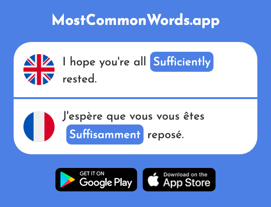 Sufficiently - Suffisamment (The 1727th Most Common French Word)