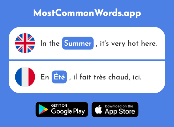 Summer - Été (The 623rd Most Common French Word)