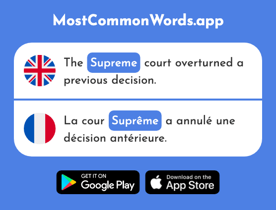 Supreme - Suprême (The 2022nd Most Common French Word)