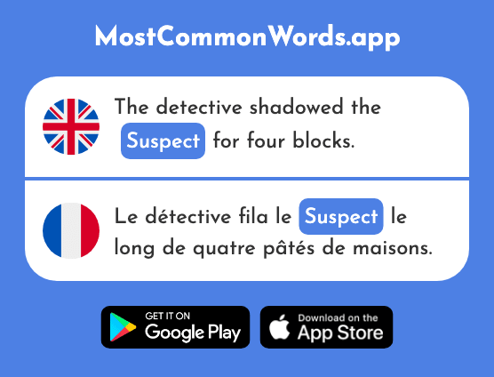 Suspicious, suspect - Suspect (The 2571st Most Common French Word)