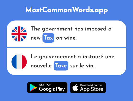 Tax - Taxe (The 2446th Most Common French Word)