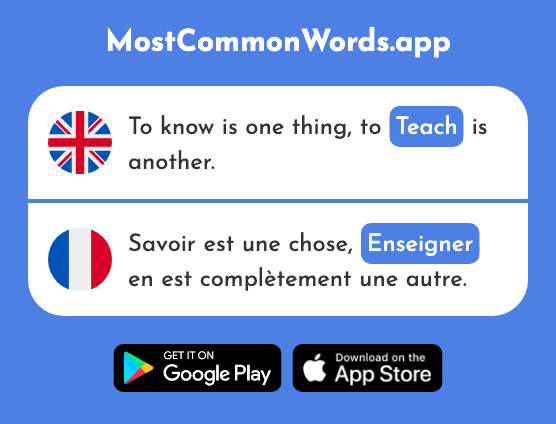 Teach - Enseigner (The 2134th Most Common French Word)