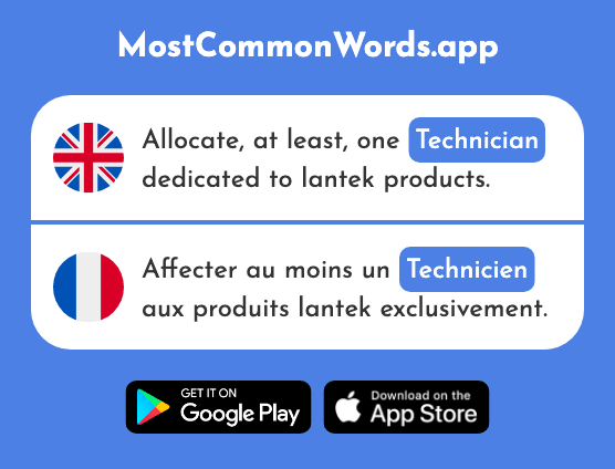Technician - Technicien (The 2461st Most Common French Word)
