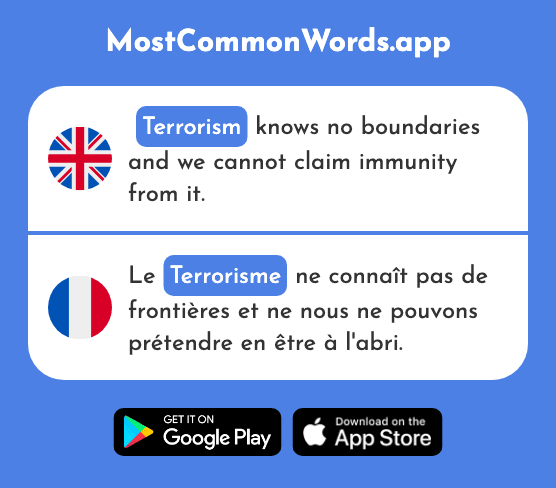 Terrorism - Terrorisme (The 2834th Most Common French Word)