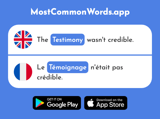 Testimony - Témoignage (The 1548th Most Common French Word)