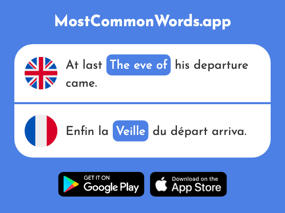 The day before, the eve of, night watch - Veille (The 1840th Most Common French Word)