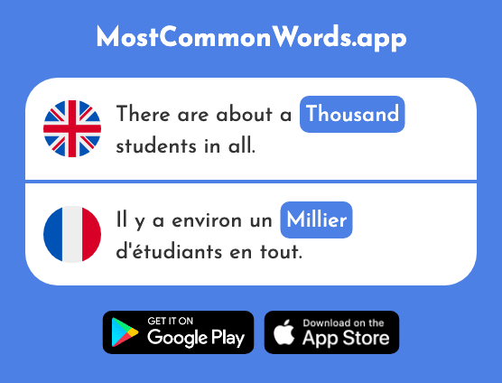 Thousand - Millier (The 1127th Most Common French Word)