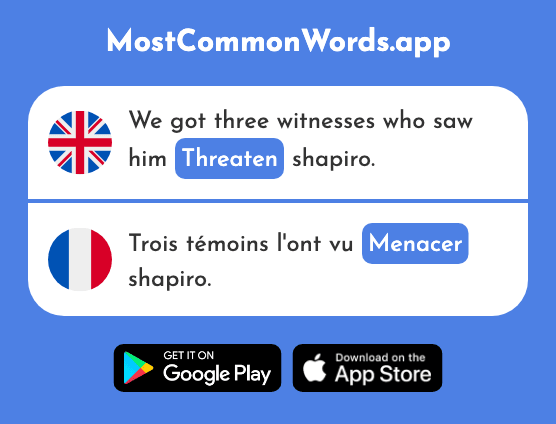 Threaten - Menacer (The 969th Most Common French Word)