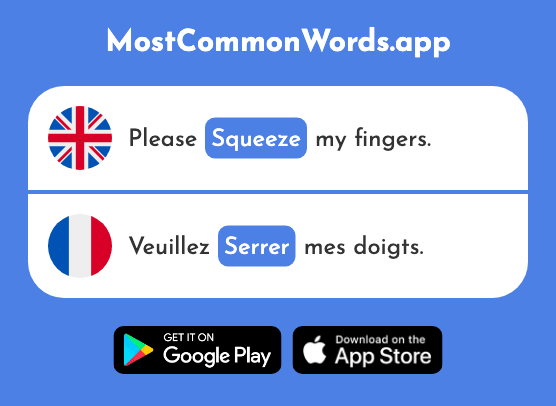 Tighten, squeeze - Serrer (The 2449th Most Common French Word)