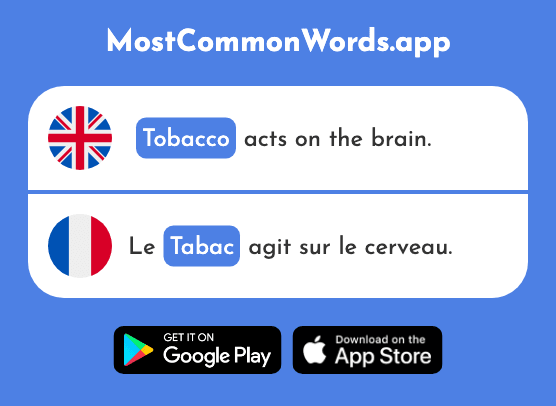 Tobacco - Tabac (The 2393rd Most Common French Word)