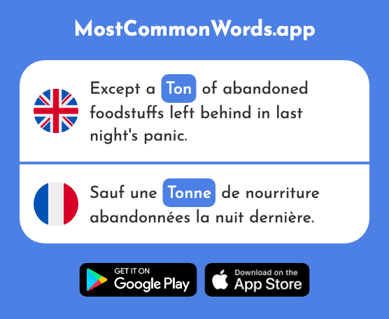 Ton - Tonne (The 2261st Most Common French Word)