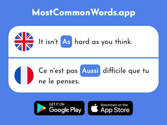 Too, also, as - Aussi (The 44th Most Common French Word)