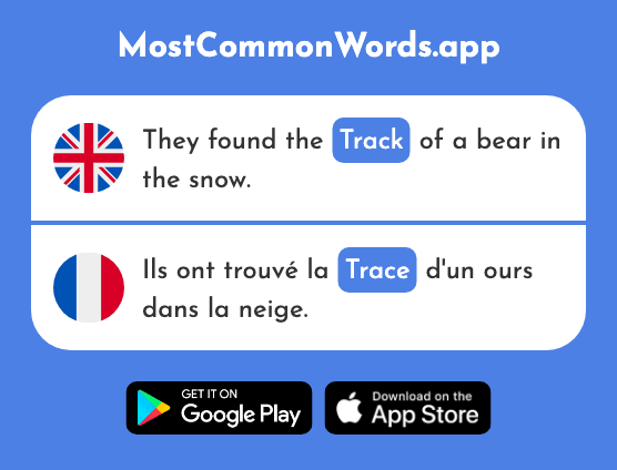 Trace, mark, track - Trace (The 1848th Most Common French Word)