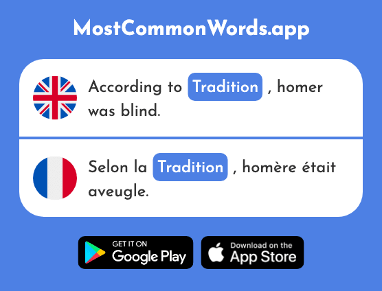Tradition - Tradition (The 1371st Most Common French Word)