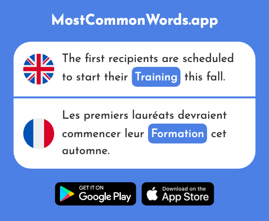 Training - Formation (The 831st Most Common French Word)