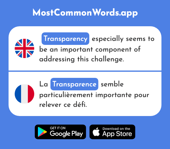 Transparency - Transparence (The 2896th Most Common French Word)