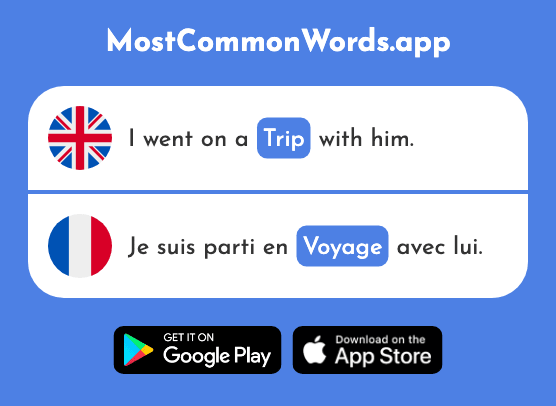Trip, journey - Voyage (The 904th Most Common French Word)