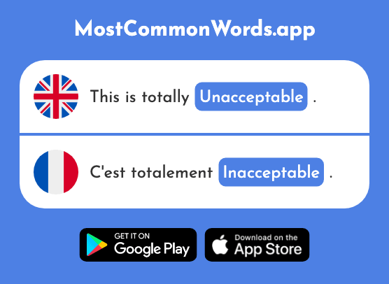 Unacceptable - Inacceptable (The 2663rd Most Common French Word)