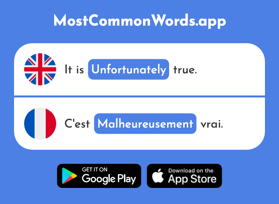 Unfortunately - Malheureusement (The 1543rd Most Common French Word)