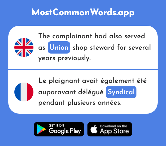 Union - Syndical (The 2995th Most Common French Word)