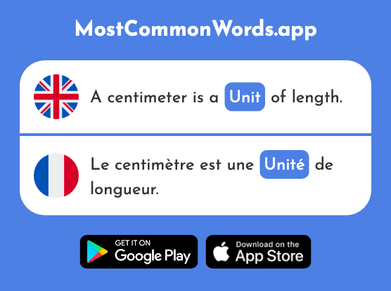 Unity, unit - Unité (The 571st Most Common French Word)