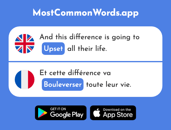Upset, distress, disturb, turn upside down - Bouleverser (The 2916th Most Common French Word)