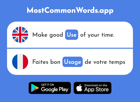 Use, usage - Usage (The 863rd Most Common French Word)