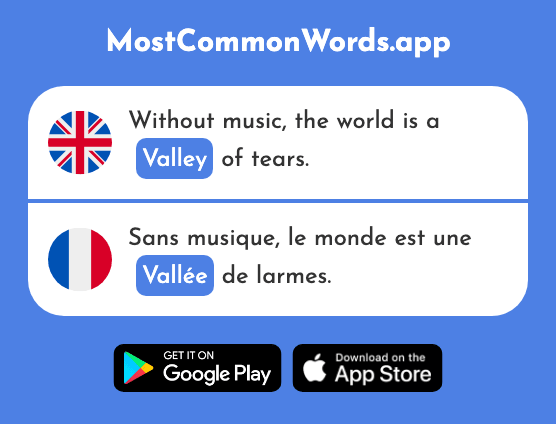 Valley - Vallée (The 2856th Most Common French Word)