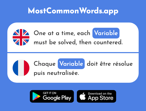 Variable - Variable (The 2736th Most Common French Word)
