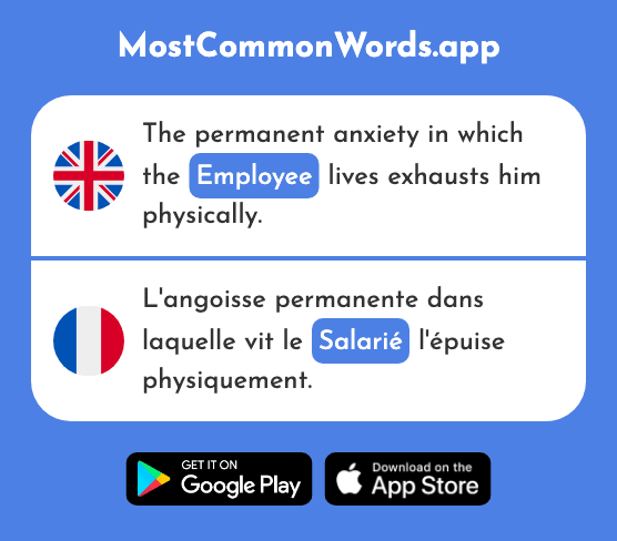 Wage-earning, employee - Salarié (The 2119th Most Common French Word)