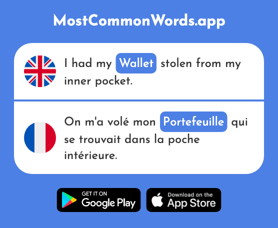 Wallet - Portefeuille (The 2836th Most Common French Word)