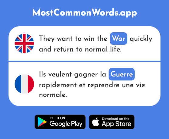 War - Guerre (The 266th Most Common French Word)