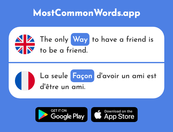 Way, manner - Façon (The 248th Most Common French Word)