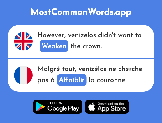 Weaken - Affaiblir (The 2563rd Most Common French Word)
