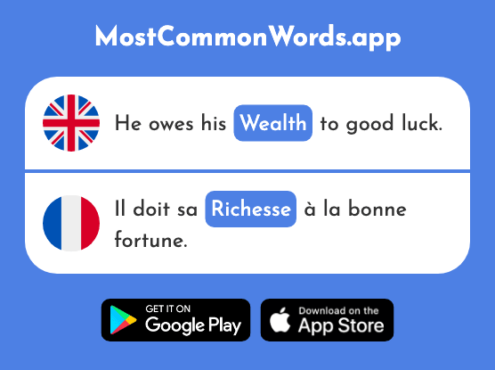 Wealth, richness - Richesse (The 1880th Most Common French Word)