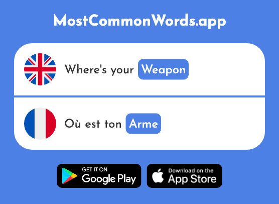 Weapon - Arme (The 648th Most Common French Word)
