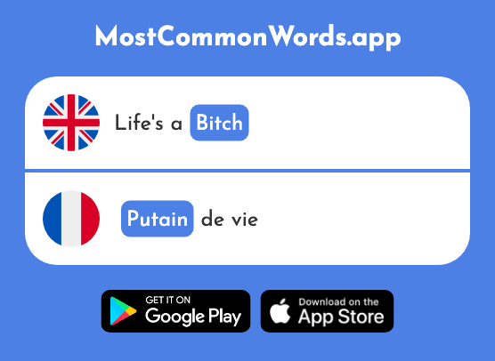 Whore, bitch, stupid - Putain (The 2704th Most Common French Word)