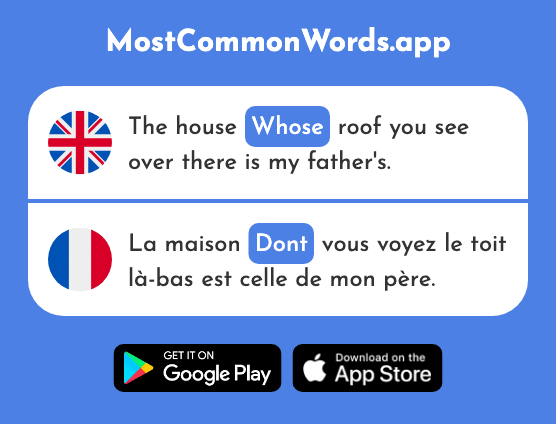 Whose, of which - Dont (The 74th Most Common French Word)