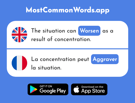 Worsen, aggravate - Aggraver (The 2506th Most Common French Word)