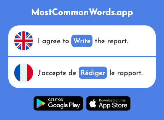 Write, draw up - Rédiger (The 2135th Most Common French Word)