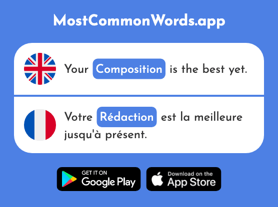 Writing, composition - Rédaction (The 2225th Most Common French Word)