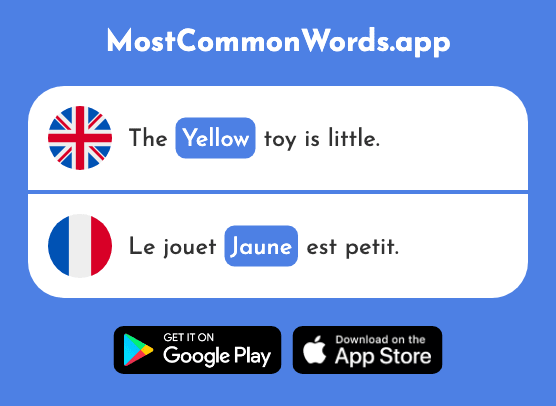 Yellow - Jaune (The 2585th Most Common French Word)