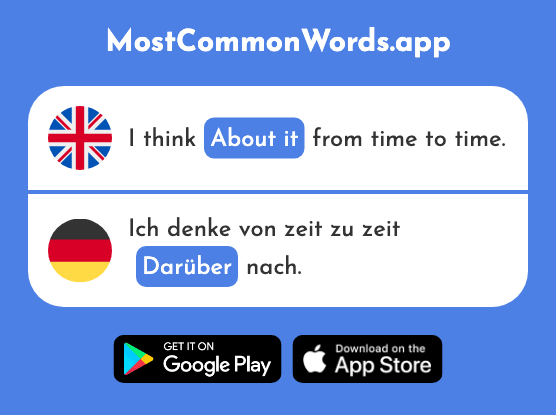 Above it, about it - Darüber, drüber (The 283rd Most Common German Word)