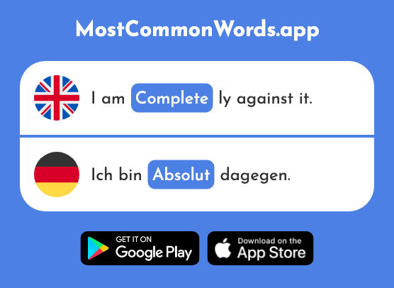 Absolute, complete - Absolut (The 823rd Most Common German Word)