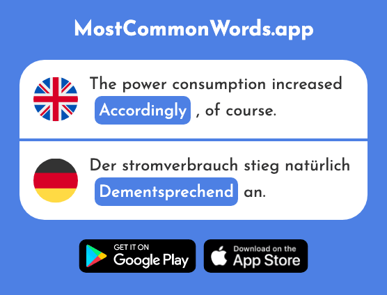 Accordingly - Dementsprechend (The 2969th Most Common German Word)