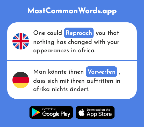 Accuse, reproach - Vorwerfen (The 2146th Most Common German Word)